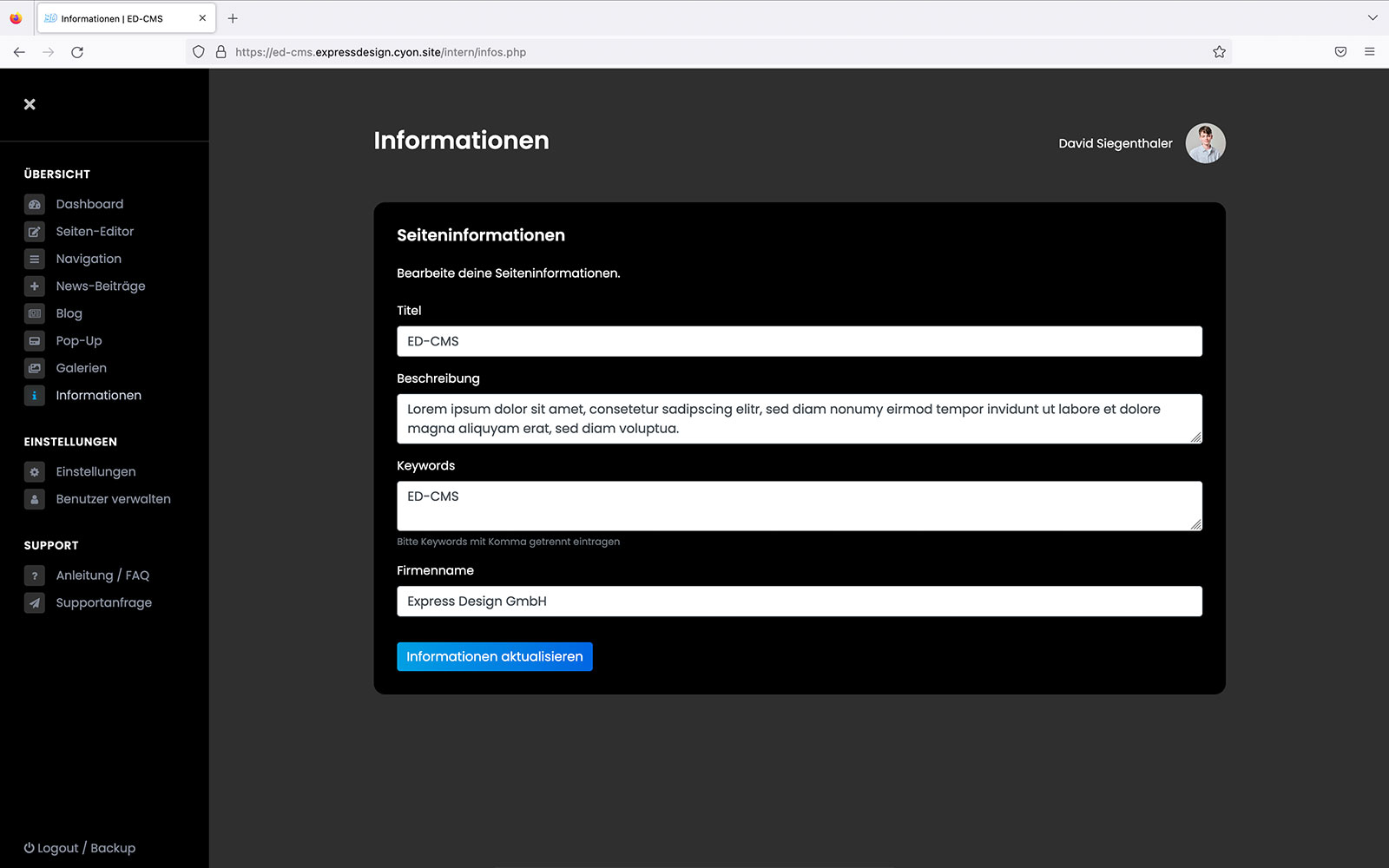 ED-CMS | Content Management System für deine Website Thun Bern Schweiz