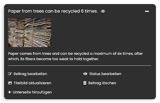 Funktionen des Content Management System