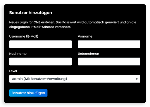 Funktionen des Content Management System